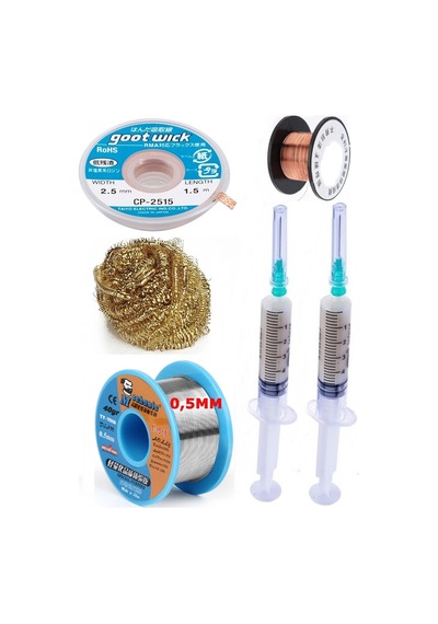 Mechanic/ Lehim 40g 0,5mm Havya Ucu Temizleme Teli Lehim Toplama Cp-2515 Emme Teli 2,5mm Lehimleme Set01