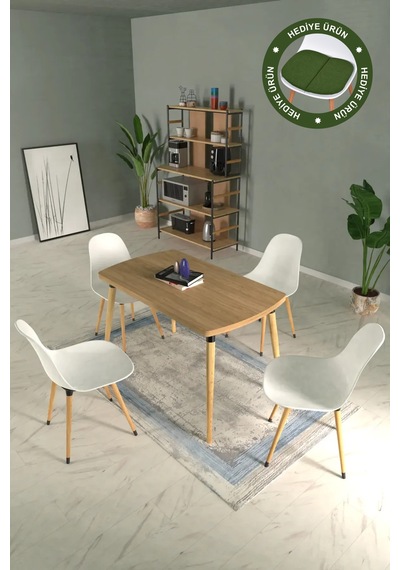 Vilinze Eames Sandalye Argos Ahşap Mdf Sabit Mutfak Masası Takımı - 70x120 Cmtk-argos-70120-nn-eames-nb Beyaz Vilinze Eames Sandalye Argos Ahşap Mdf Sabit Mutfak Masası Takımı - 70x120 Cmtk-argos-70120-nn-eames-nb Beyaz