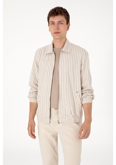 U.S. Polo Assn. Erkek Krem Fermuarlı Gömlek 50299602-VR071 U.S. Polo Assn. Erkek Krem Fermuarlı Gömlek 50299602-VR071