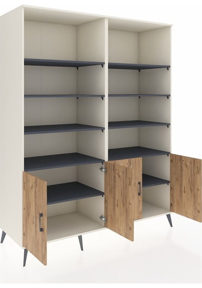 Kronos Gardrop 10 Raflı 4 Kapaklı 176x59x221 Aytaşı-çam/antrasit Beyaz Kronos Gardrop 10 Raflı 4 Kapaklı 176x59x221 Aytaşı-çam/antrasit Beyaz