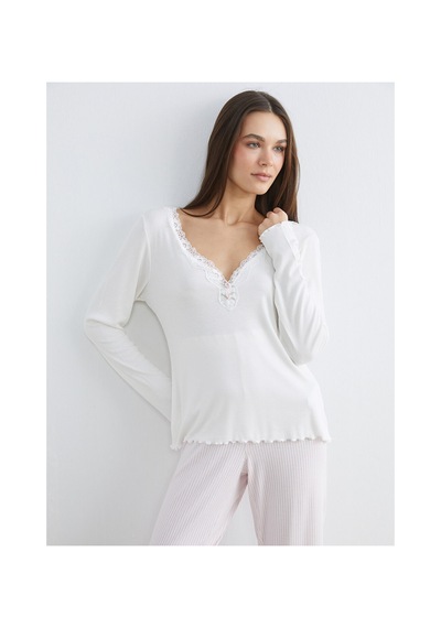 Lcw Dream Pembe Çizgili Kadın Pijama Takımı