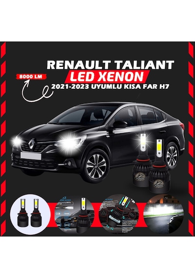 Renault Taliant 2021-2023 Kısa Far Uyumlu Şimşek Etkili Led Xenon Light Series H7