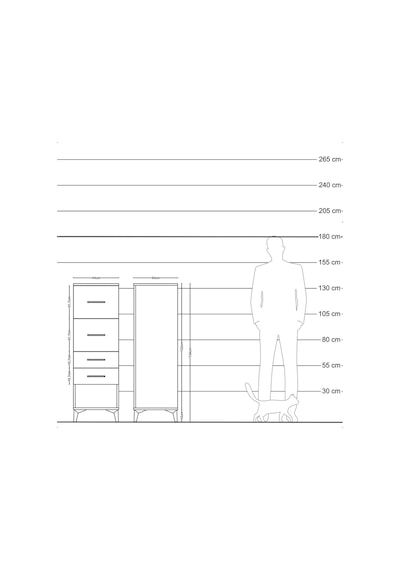 Hyperion Dolap 4 Çekmeceli 44x44x134 Aytaşı-çam Aytaşı