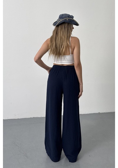 Jee Lee Kadın Beli Ayarlanabilir Çift Cepli Bol Paça Pantolon Lacivert - 26y 4010 Lacivert Jee Lee Kadın Beli Ayarlanabilir Çift Cepli Bol Paça Pantolon Lacivert - 26y 4010 Lacivert
