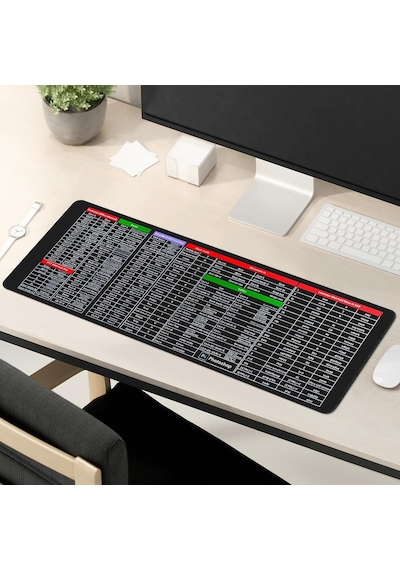 Kaymaz Mousepad Pc Kısayollar Desenli Oyuncu Gaming Mouse Pad 40x90cm