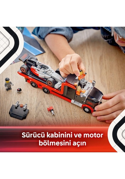 LEGO® City Audi F1® Yarış Arabalı F1® Sergileme Kamyonu 60493 – 7 Yaş Üzeri için Minifigür İçeren Oyuncak Yapım Seti (508 Parça)