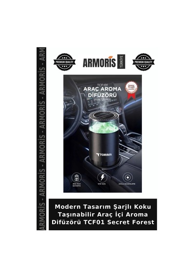 Modern Tasarım Şarjlı Koku Taşınabilir Araç İçi Aroma Difüzörü Tcf01 Secret Forest