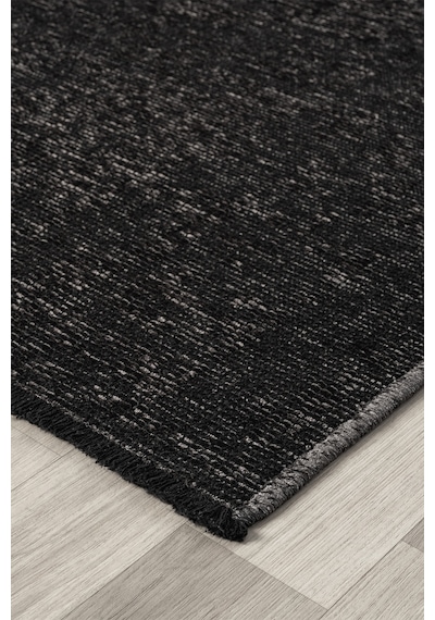 Antik Antrasit Halı Yıkanabilir Kaymaz Taban Şönil Kilim Dokuma Pamuk Taban Kilim 10105a Antrasit