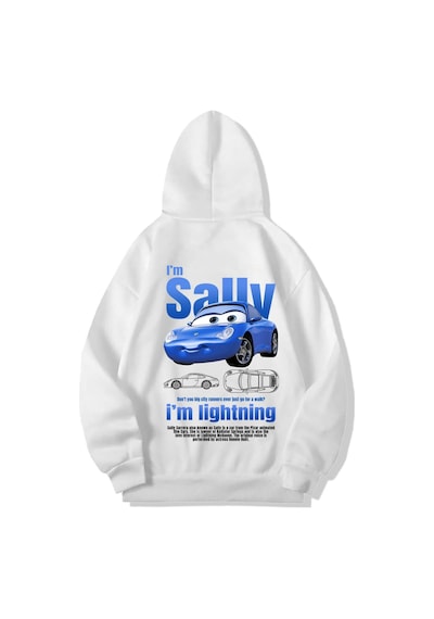 Brz Collection Unisex Oversize I'm Sally Hoodie Beyaz Beyaz