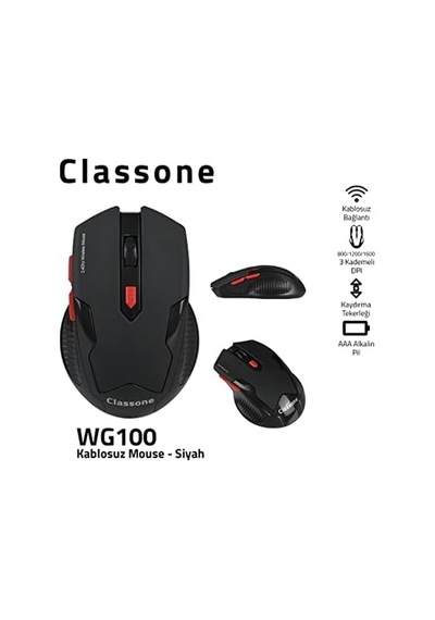 Classone Wg100 Gaming Serisi Kablosuz Mouse, Siyah