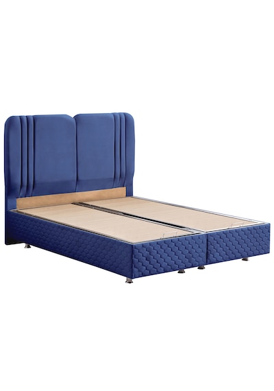 Paul İkili Set, Çift Kişilik Baza Başlık Seti - Lacivert 180 x 200