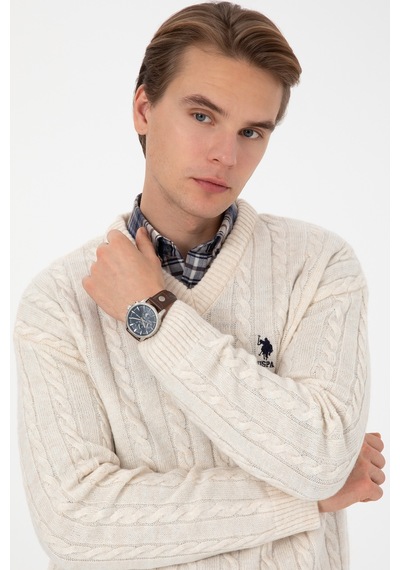 U.S. Polo Assn. U.s. Polo Assn. Erkek Krem Kazak /triko 50315038-vr071
