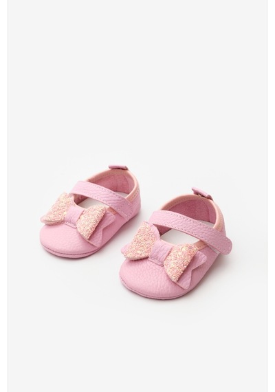 Le Mabelle Pembe Pullu Cırtlı Deri Kız Bebek Makosen Pembe