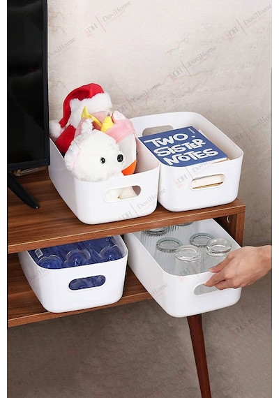 6 Adet 3.5 Litre Dolap Içi Ve Buzdolabı Düzenleyici, Banyo, Mutfak Organizer Sepet Seti - Beyaz