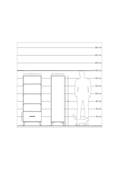 Hyperion Dolap 3 Raflı Tek Çekmeceli 60x44x163 Çam-antrasit Atlas Çam