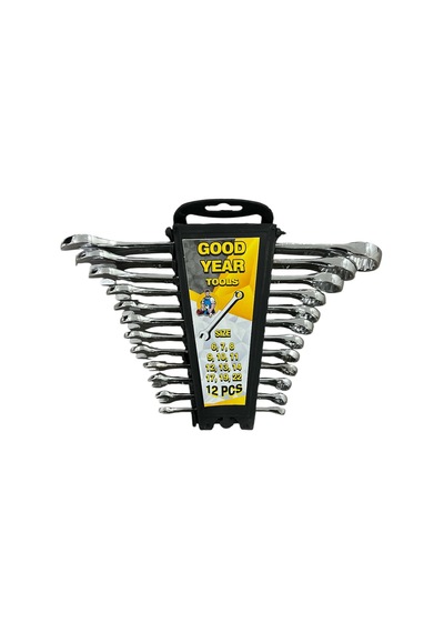 12 Parça Kombine Anahtar Takımı 12'li Düz Yıldız 6x22 Mm Açık Ağız Seti
