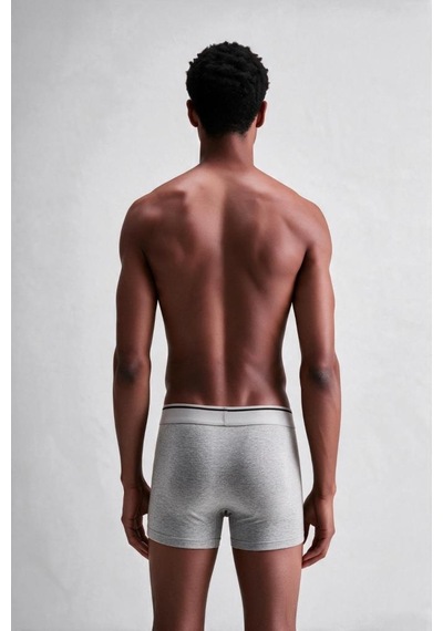 Trendybee Erkek Slim Fit Boxer 5 Adet Paket Likralı Rahat Kesim Özel Kutulu Gri - Siyah