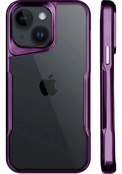 Apple İphone 15 Kılıf Boyi Silikon Kapak - Derin Mor Çok Renkli