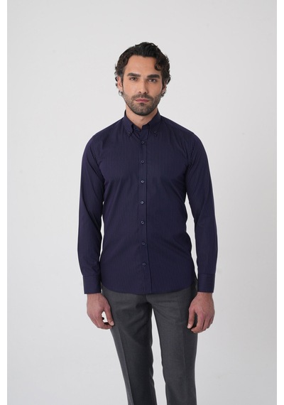 Bisse Regular Fit Erkek Uzun Kol Cepsiz Pamuk Lacivert Gömlek Gmczg250134 C39 Lacivert