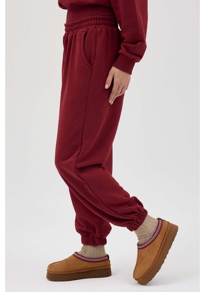 Buly Cozy Beli Lastikli Jogger Eşofman Altı Bordo