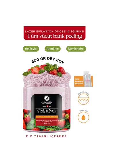 Tr Çilek & Nane Aromalı Canlandırıcı & Yumuşatıcı El Ayak Ve Vücut Bakım Peelingi 800gr