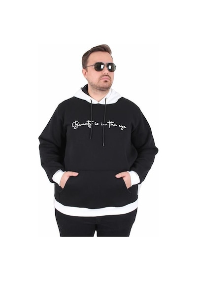 Starbattal Büyük Beden Kapüşonlu 3ip Sweat Beauty 25714 Sıyah Siyah