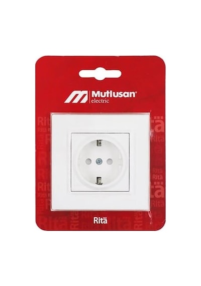 Mutlusan Rita Mekanizmalı Tuş Topraklı Priz Çocuk Korumalı Füme