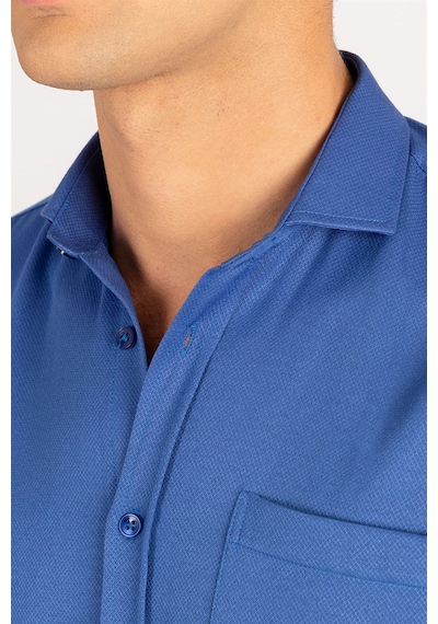 Tudors Klasik Fit Desenli Erkek Gömlek-25045 Saks