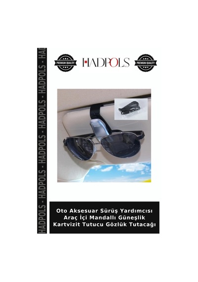 Oto Aksesuar Sürüş Yardımcısı Araç İçi Mandallı Güneşlik Kartvizit Tutucu Gözlük Tutacağı