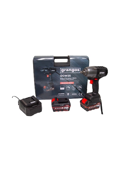 Grangos GCW25-F2 20V 5 Ah Çift Akülü Somun Sıkma Sökme 1/2 600 Nm Grangos GCW25-F2 20V 5 Ah Çift Akülü Somun Sıkma Sökme 1/2 600 Nm