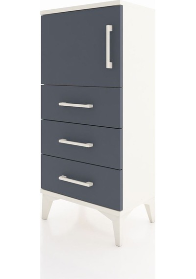 Arges Komodin Tek Raflı 3 Çekmeceli Tek Kapaklı 44x30x96 Aytaşı-antrasit Aytası Arges Komodin Tek Raflı 3 Çekmeceli Tek Kapaklı 44x30x96 Aytaşı-antrasit Aytası