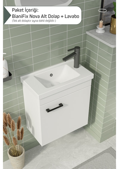 Biani Fix Nova 50 Cm Alt Banyo Dolabı Renk Mat Beyaz