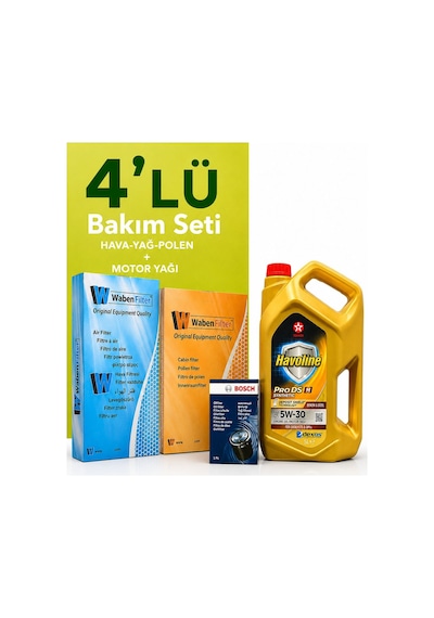 Bosch-waben Audi Q2 1.6 Dizel Filtre Bakım Seti-texaco 5w30 5 Lt 2016-2018 3 Lü