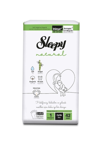Sleepy Natural Yenidoğan Bebek Bezi 1 Numara 42 Adet
