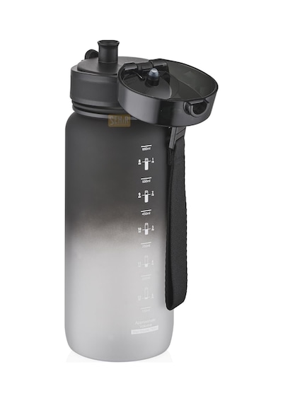 Uzspace 650ml Çift Renkli Sızdırmaz Bpa İçermez Kilitlenebilir Kapaklı Motivasyonel Tritan Su Matarası Siyah-beyaz 0