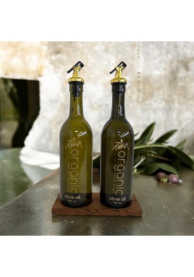 Selka Home 2'li Ahşap Stant Organıc Oıl Yağlık 750 Ml 001