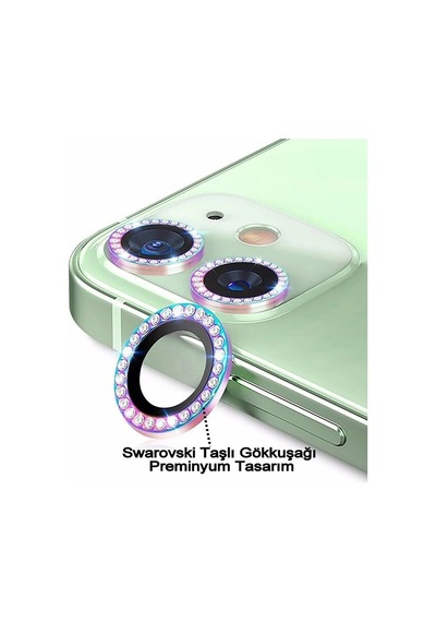 Apple Uyumlu iPhone 13/13 Mini Silver Gümüş Kamera Koruyucu Lens Koruyucu