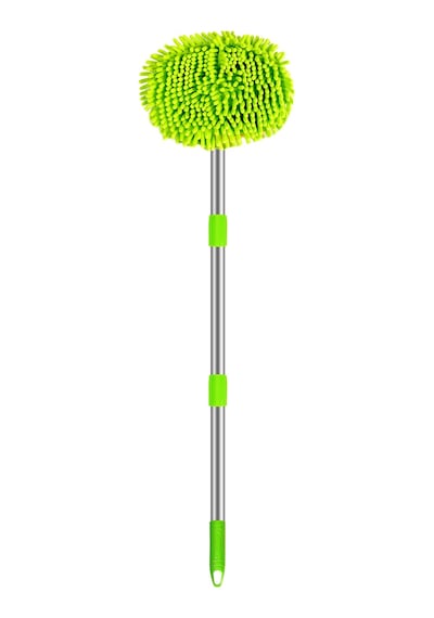 2'si 1 Arada Şönil Mikrofiber Oto Yıkama Fırçası Paspas Yeşil