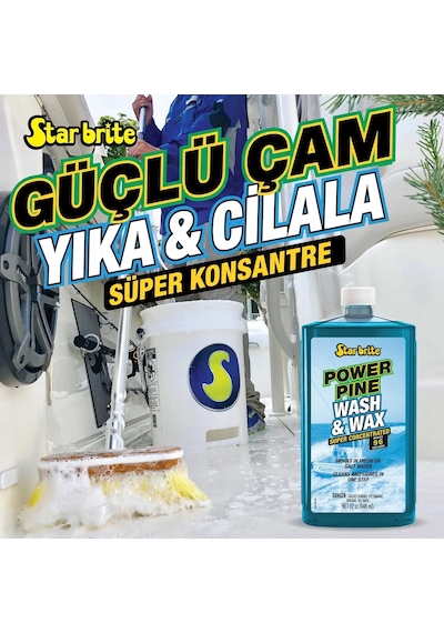 Starbrite - Tekne Şampuanı Ve Cila 950 Ml Power Pine Çam Özlü Konsantre: Çamın Doğal Gücüyle Derinlemesine Temizlik Ve Uzun Ömürlü Vaks Koruması