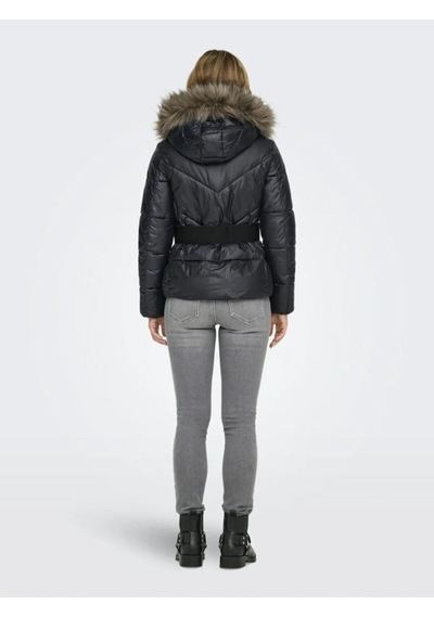 Only 15322003 Onlfever Short Puffer Black Kadın Mont Siyah