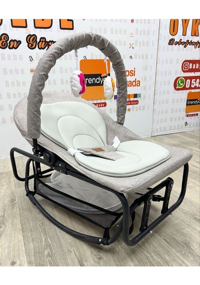 Öykü Bebek Dunyasi Çift Sallanir- Sabitlenir - Cibinlikli Anadizi Füme