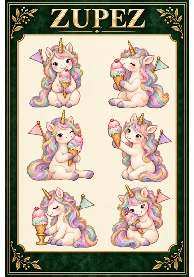 Unicorn Bulut Lunaparkı 6 Lı Fiziksel Dtf Transfer Sayfa Seti 36 Ayrı Kompozisyon - 930978556