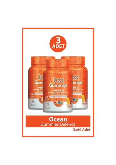 Ocean Gummies Defence 60 Adet Çiğnenebilir Form 3 Adet