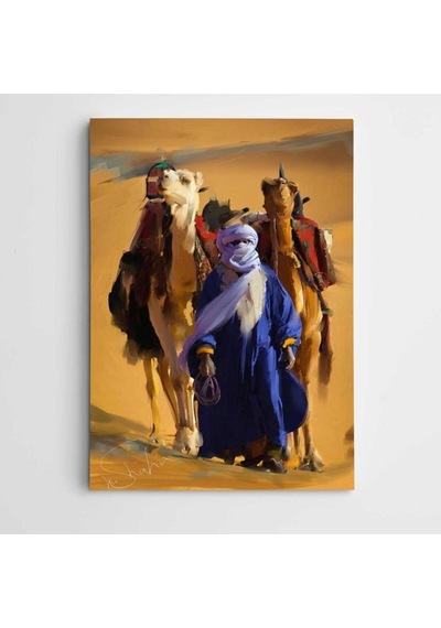 Bedevi Ve Develer Modern Sanat Dekoratif Kanvas Tablo 70 X 100 Cm
