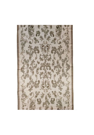 Mim Eşarp Enba Etnik Desenli Soft Pamuklu Şal 75x190 Cm Vizon