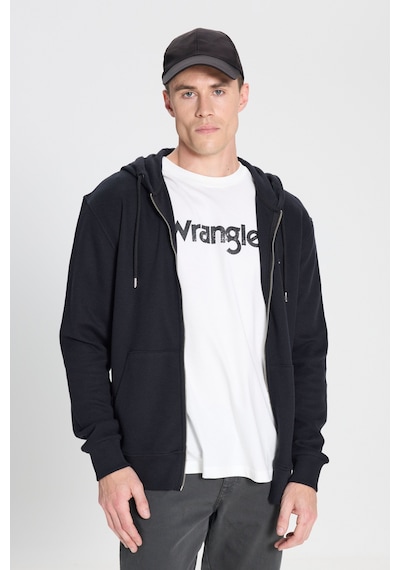 Regular Fit Normal Kesim Kapüşonlu %100 Pamuk Sweatshirt Sweatshirt Wrangler Siyah