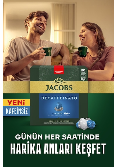 Jacobs Classico Kafeinsiz Nespresso Uyumlu Alüminyum Kapsül Kahve 40 Kapsül Kapsül Kahve