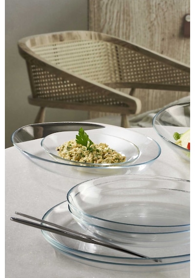 Pasabahce 6'lı Invitation Oval Tabak 15 Cm Şeffaf