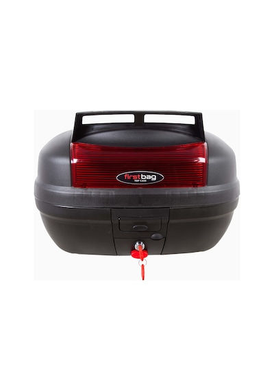 Volta Vs2 Akmbox 48 Lt Bagajlı Motorsiklet Çantası Kırmızı Reflektörlü Arka Bagaj Siyah