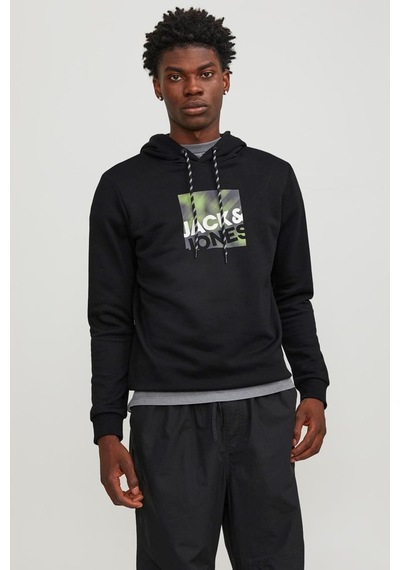 Jack & Jones Jack&jones Jcologan Sweat Hood Aw23 Siyah 001